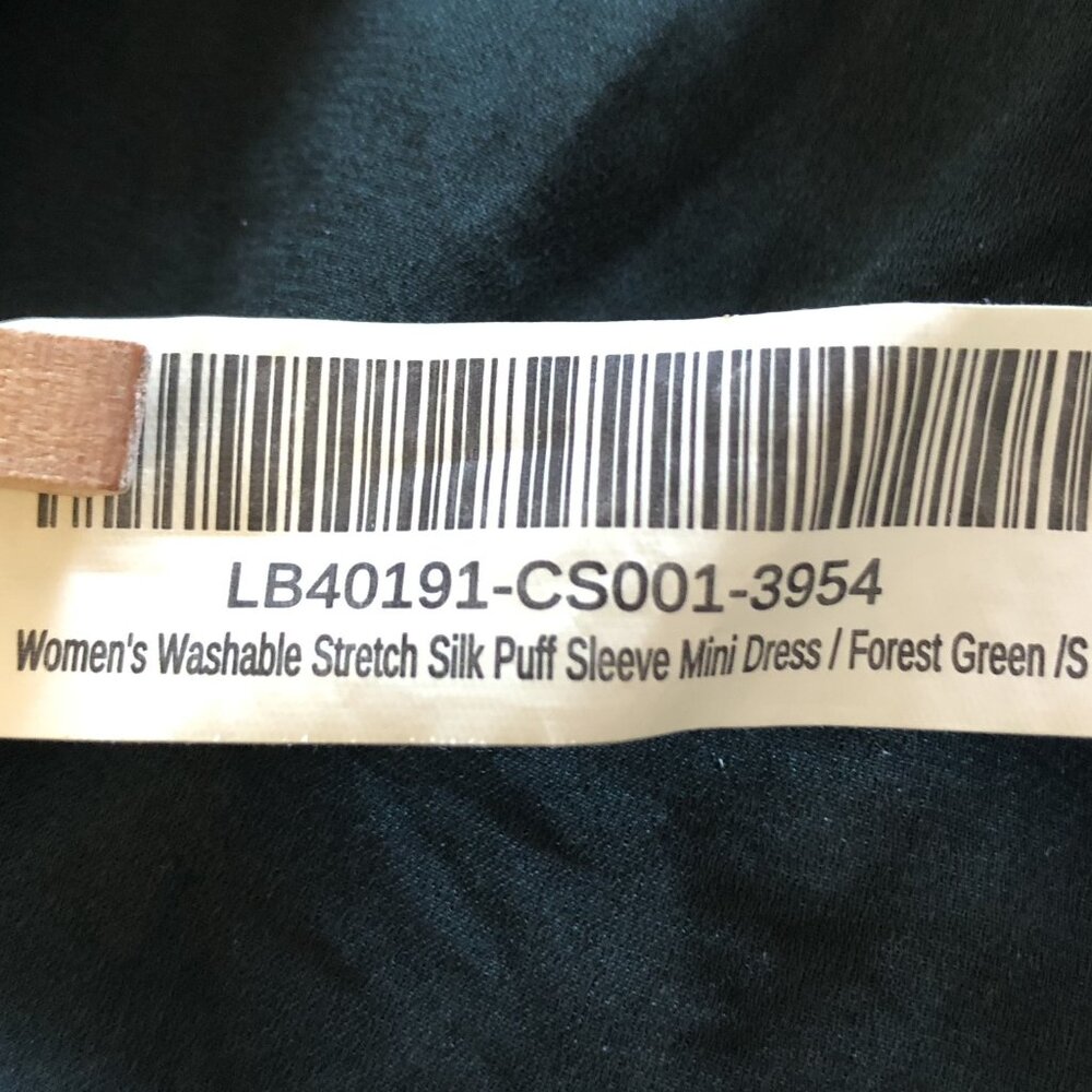 Quince Womens Washable Stretch Silk Puff Sleeve Mini Dress Size S Forest Green - Picture 11 of 11